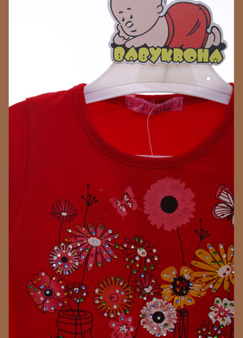 Водолазка для девочки трикотажная цветы красная 86 см (38172) Balli Kids (296193468)