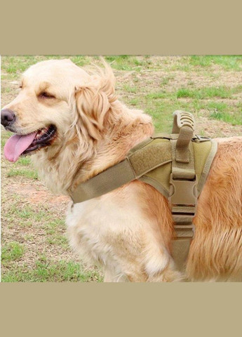 Шлея для собак, тактичний жилет з ручкою, Коричневий M (60-75 см) No Brand (299915636)