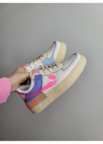 Розовые демисезонные кроссовки мужские nike air force shadow pink найк аир форс 1 премиум No Brand