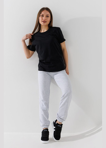 Футболка однотонная женская OnMe-010 baza Черный shop (2000990983619) On me - (323167865)