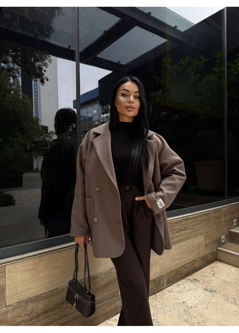 Коричневое демисезонное Женское пальто двубортное Asi.Store.ua