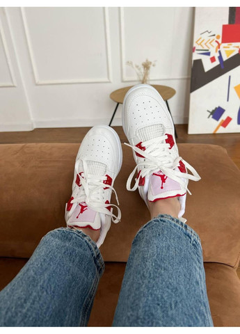 Белые демисезонные кроссовки мужские nike air jordan 4 retro white red найк аир джордан No Brand