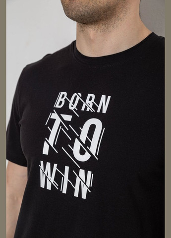 Черная футболка мужская с принтом черная размер l (sku_241r1901) с коротким рукавом No Brand