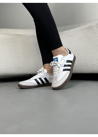 КРОССОВКИ ЖЕНСКИЕ ADIDAS SAMBA OG BLACK / WHITE АДИДАС САМБА No Brand чёрные демисезоны (368859710)
