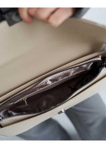 Жіноча сумка крос-боді з одним відділенням на блискавці з натуральної замші та екошкіри бежева «Tilly» WeLassie (371882638)