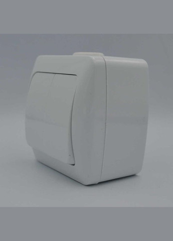 Вимикач двоклавішний ALSU накладний білий 504-010200-202 EL-BI (334847154)