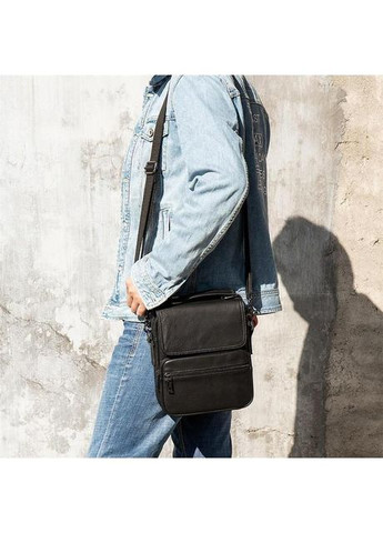 Сумка планшет через плече чоловіча з натуральної шкіри Чорний 36704 Vintage (353690036)