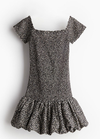 Чорна кежуал сукня H&M з квітковим принтом