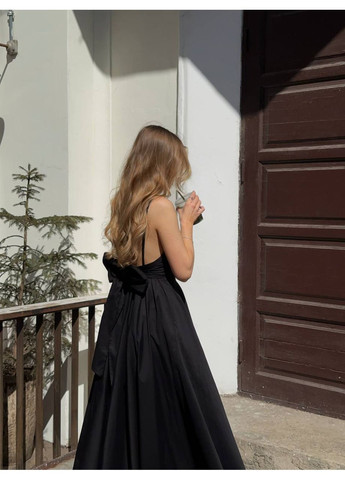 Чорна святковий, вечірня жіноча сукня кльош No Brand однотонна