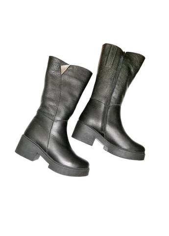 Черные зимние полусапожки женские черные зимние из натуральной кожи. Fashion