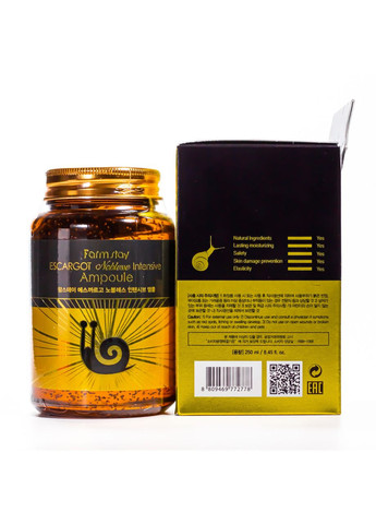 Cироватка для обличчя ампульна проти зморшок Escargot Noblesse 250 мл FarmStay (335050646)