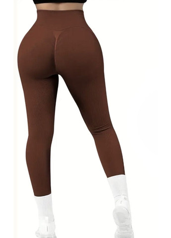 Спортивні легінси ( лосини для фітнесу) в рубчик, з пуш-ап ефектом No Brand (323139454)