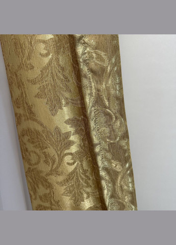 Комплект готовых жаккардовых штор "Севилья" золотистого цвета с цветочным узором 2шт 1.5×2.7м. No Brand (331619149)