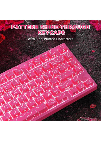Ігрова Клавіатура R82 HE Rapid Trigger Pink contour Магнітні світчі. Дротова 8000Hz/s. RGB Підсвічування, 80 keys, ATTACK SHARK (370202771)