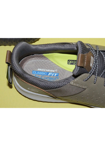 Коричневые повседневные лоферы мужские, размер 47 Skechers на шнурках