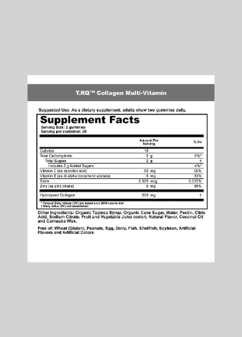 Колаген з мультивітамінами, фруктовий смак, Collagen Multivitamin,, 60 жувальних цукерок T-RQ (292007451)