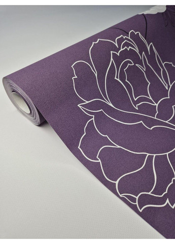 Обои виниловые 10 × 0.53м 6465-30,фиолетовые с цветочным узором для спальни,гостиной,прихожей,девичьей комнаты MARBURG (340275592)