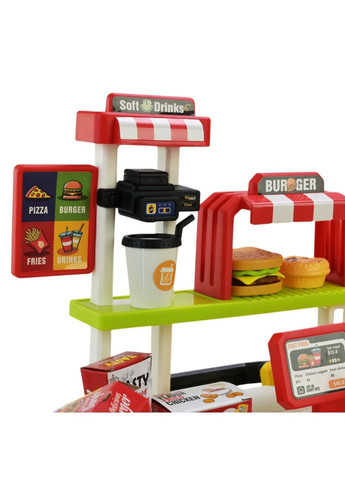 Дитяча іграшкова кухня Фаст-фуд Зелена з продуктами для рольової гри кафе та ресторану Bambi (368757411)