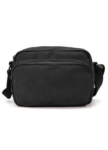 Чоловіча шкіряна сумка через плече крос-боді на 2 відділи з натуральної шкіри чорна 23*16*11 см TARWA (332005693)