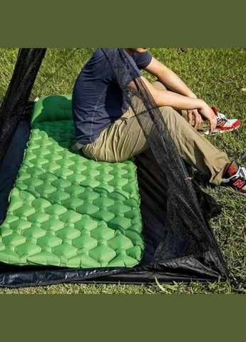 Коврик туристический, надувной Зеленый одноместный с подушкой и чехлом Widesea (331320027)