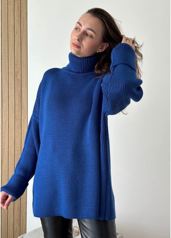 Синий демисезонный свитер оверсайз No Brand Оверсайз