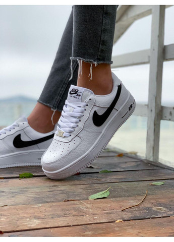 КРОСІВКИ ЖІНОЧІ NIKE AIR FORCE LOW WINTER WHITE «BLACK LOGO» НАЙК АІР ФОРС 1 ПРЕМІУМ No Brand чорні зими (367167070)