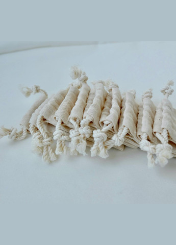 Эко мешочек плотный 10 шт, мешок для хранения/упаковки аксессуаров, украшений 7х5 см шнур хлопковый бежевый No Brand (330027272)