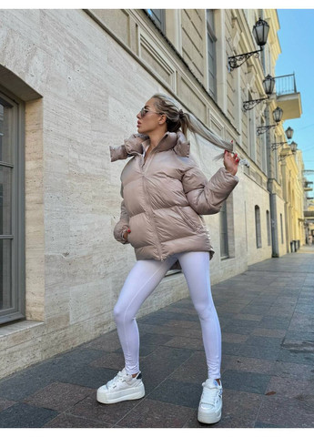 Бежевий демісезонний Пуховик Style Point