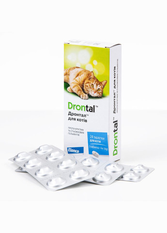 Таблетки Elanco Дронтал для лечения и профилактики гельминтозов для кошек уп. 24 таблетки (4007221037637) Bayer (282822972)
