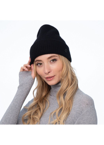 Шапка біні жіноча ангора з вовною чорна AVA LuckyLOOK 705-426 (322792590)