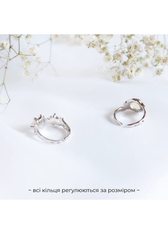 Комплект из трех колечек в эльфийском фэнтези стиле с пастельными камнями серебристые кольца fairycore сказочные кокетт лолита No Brand (360544776)