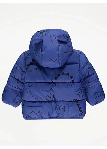 Синяя зимняя зимняя куртка для новорожденных на мальчика малыша с капюшоном синяя George