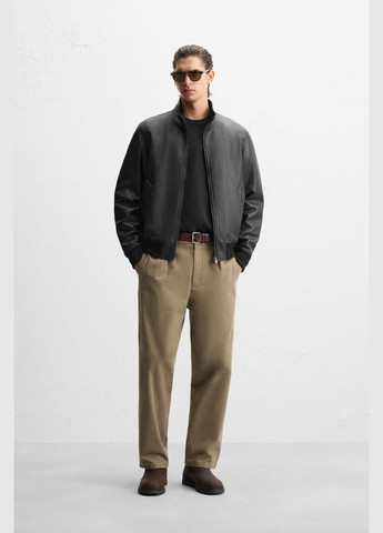 Чорна демісезонна куртка Zara еко шкіра 19274 Black