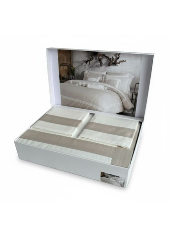 Комплект постельного белья Banda K.Beyaz Bej сатин люкс семейный 160-220 см*2 шт Tivolyo Home (321999678)