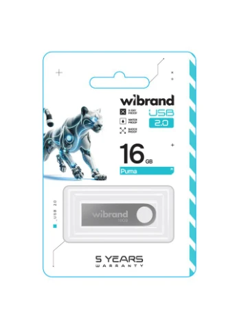 Флеш-накопичувач USB 2.0 Puma 16Gb сріблястий Wibrand (378120886)