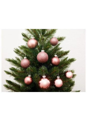 Ялинкова іграшка (8720362102847) House Of Seasons Скляні кульки 26 шт D7 см D6 см D5 см Темно-рожеві (367830123)