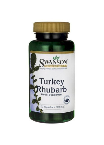 Ревінь пальчастий,, Turkey Rhubarb, 500 мг, 100 капсул Swanson (364312252)