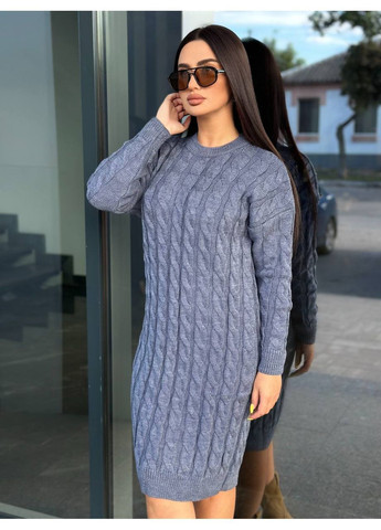 Темно-серое праздничный, повседневный, вечернее, деловое, кэжуал шерстяное платье свободного кроя. цвет изумруд. длина меди. BANG__BOOOM