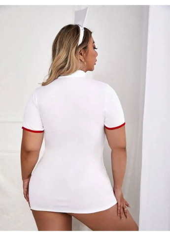 Ролевой костюм медсестры Plus size со шнуровкой на груди, Эротический комплект для ролевых игр No Brand костюм медсестри Plus size білий (354331193)