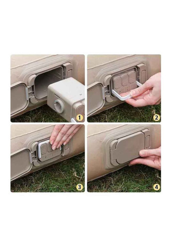 Матрас надувной одноместный со встроенным насосом 190х100х40 см Бежевый No Brand (364549966)