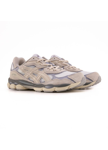 Белые летние кроссовки asics gel-nyc beige grey white асикс гель нюк No Brand