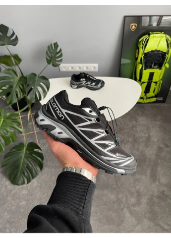 Чорні Осінні кросівки чоловічі Salomon XT-6 Adv Gore-Tex Black Silver | Саломон ХТ-17