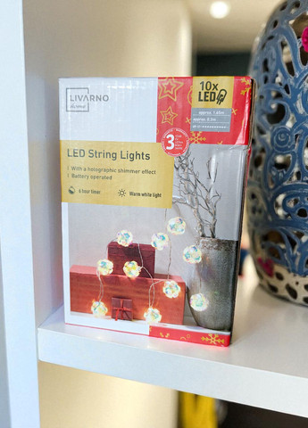 Світлодіодна гірлянда LIVARNO LED String Lights з голографічним ефектом мерехтіння (7902) Livarno home (363256456)