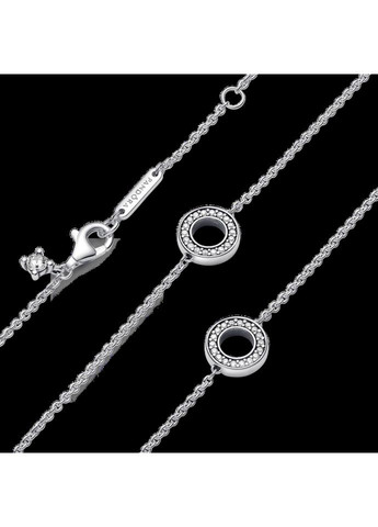 Срібне намисто Пандора "Сяючі кола з паве" 393162C01 Kabluchka (355462759)