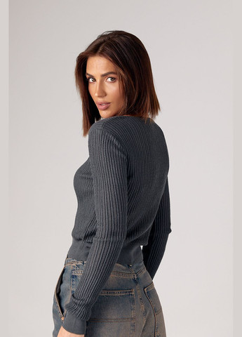 Темно-серый демисезонный кардиган No Brand