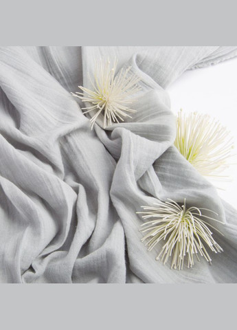 Ткань Муслин хлопок 2-слойный, 150 см, 105 г/м2, для одежды, платьев, костюмов, юбок св. серый IDEIA (322578714)