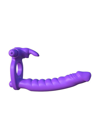 Насадка на член для двойного проникновения с вибрацией, фиолетовая, 19.5х2.7 см. Pipedream (366667803)