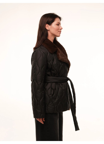 Черная зимняя двубортная куртка Alberto Bini