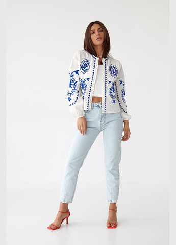 Жіноча вишита сорочка Заріна біла з синім ESQ 3834 (303898894)