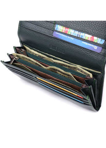 Зручний вертикальний гаманець із натуральної шкіри 23086 Зелений st leather (329150792)